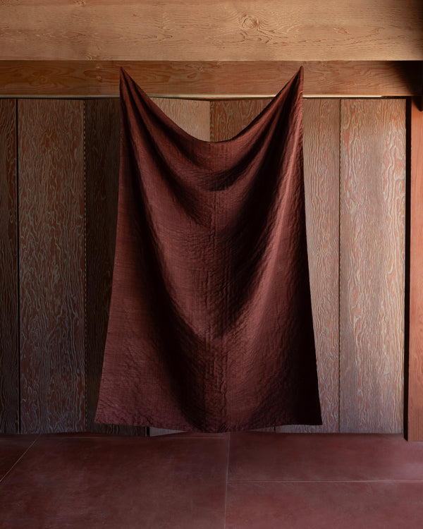 BURGUNDY SILK THROW