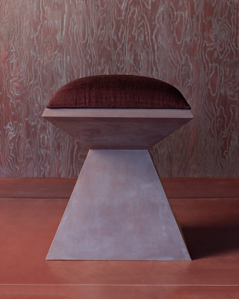 DIAMOND STOOL IN BURGUNDY