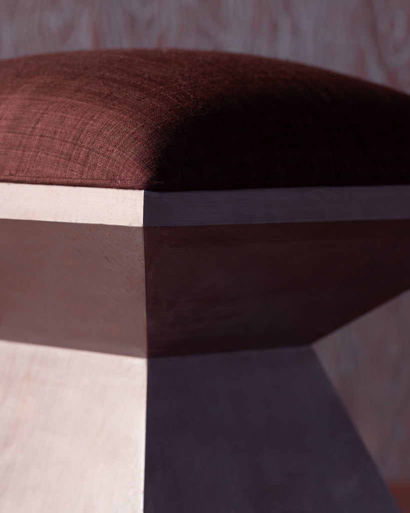 DIAMOND STOOL IN BURGUNDY