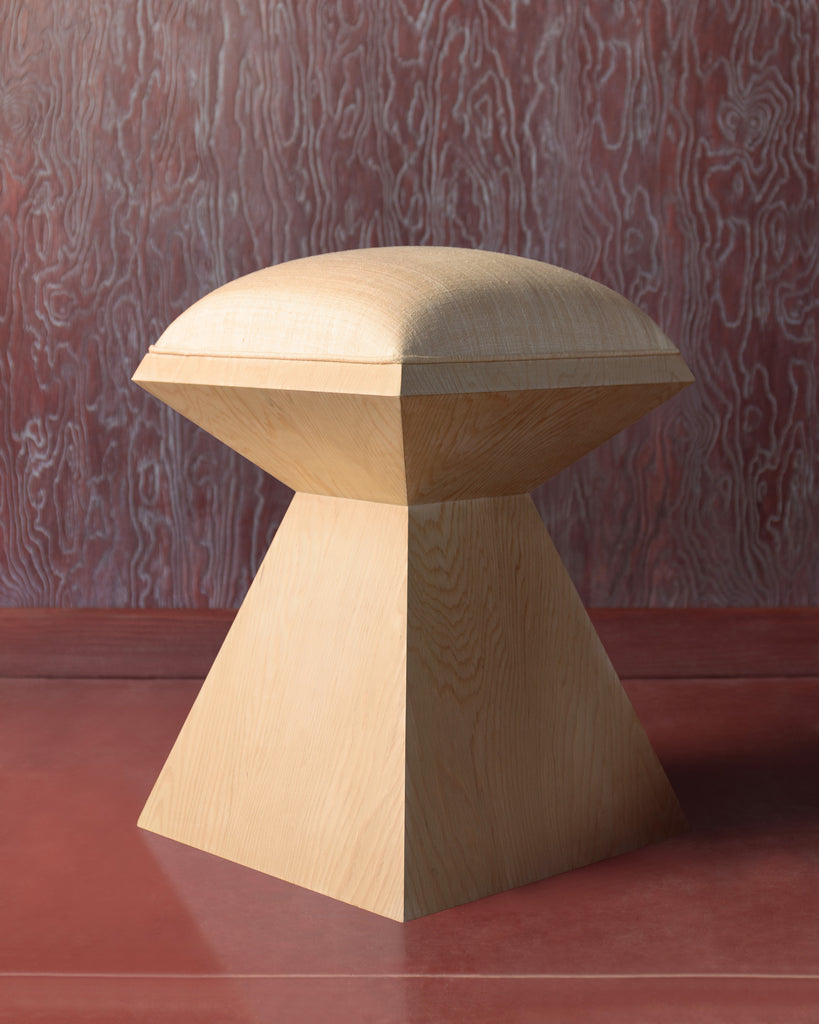 DIAMOND STOOL IN CREAM